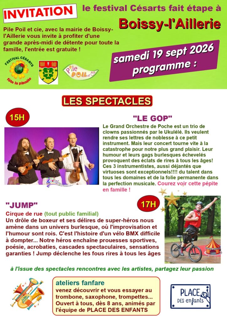 Festival Césarts fête la planète : spectacles et ateliers ce samedi 19 septembre