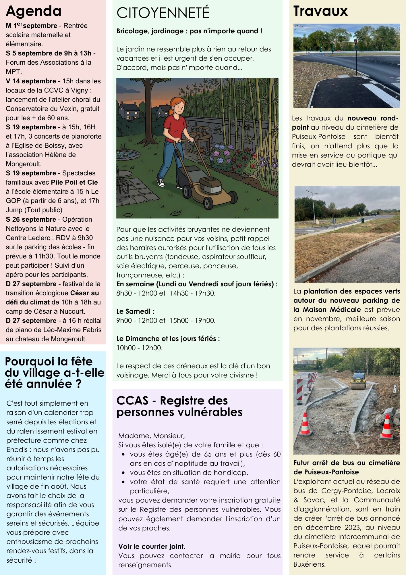 La feuille d'actualité de la mairie dans vos boites aux lettres