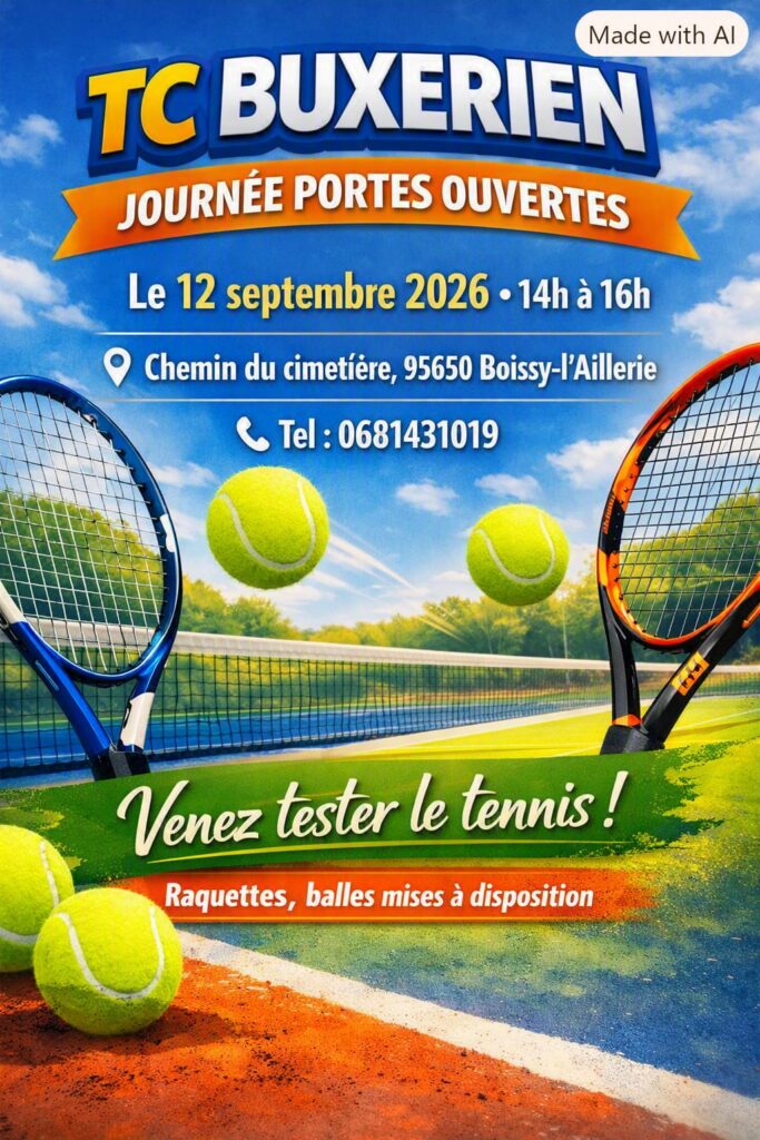 Venez tester le tennis à la journée portes ouvertes du TC Buxerien
